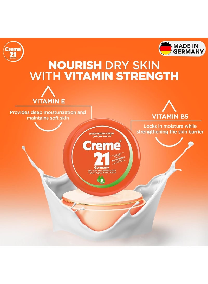 Creme 21 Cream 21 Smooth Moisturizing Cream - 250ml | Face, Body & Hand Moisturizer with Vitamin E | Smooth moisturizing formula for daily use | Non-sticky finish | Suitable for normal to dry skin | Made in Germany - Image 3