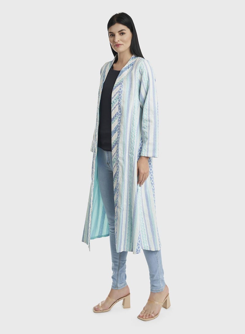 كشخة جاكيت قطن جاكار بنقشة هندسية - Image 3