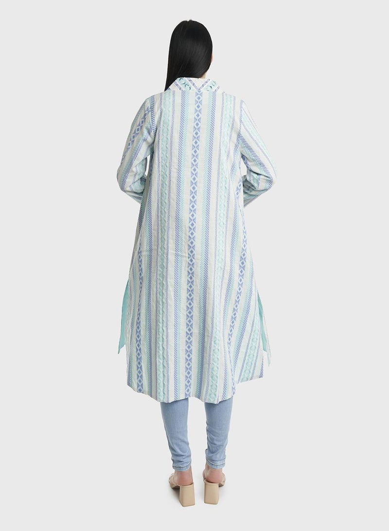 كشخة جاكيت قطن جاكار بنقشة هندسية - Image 4