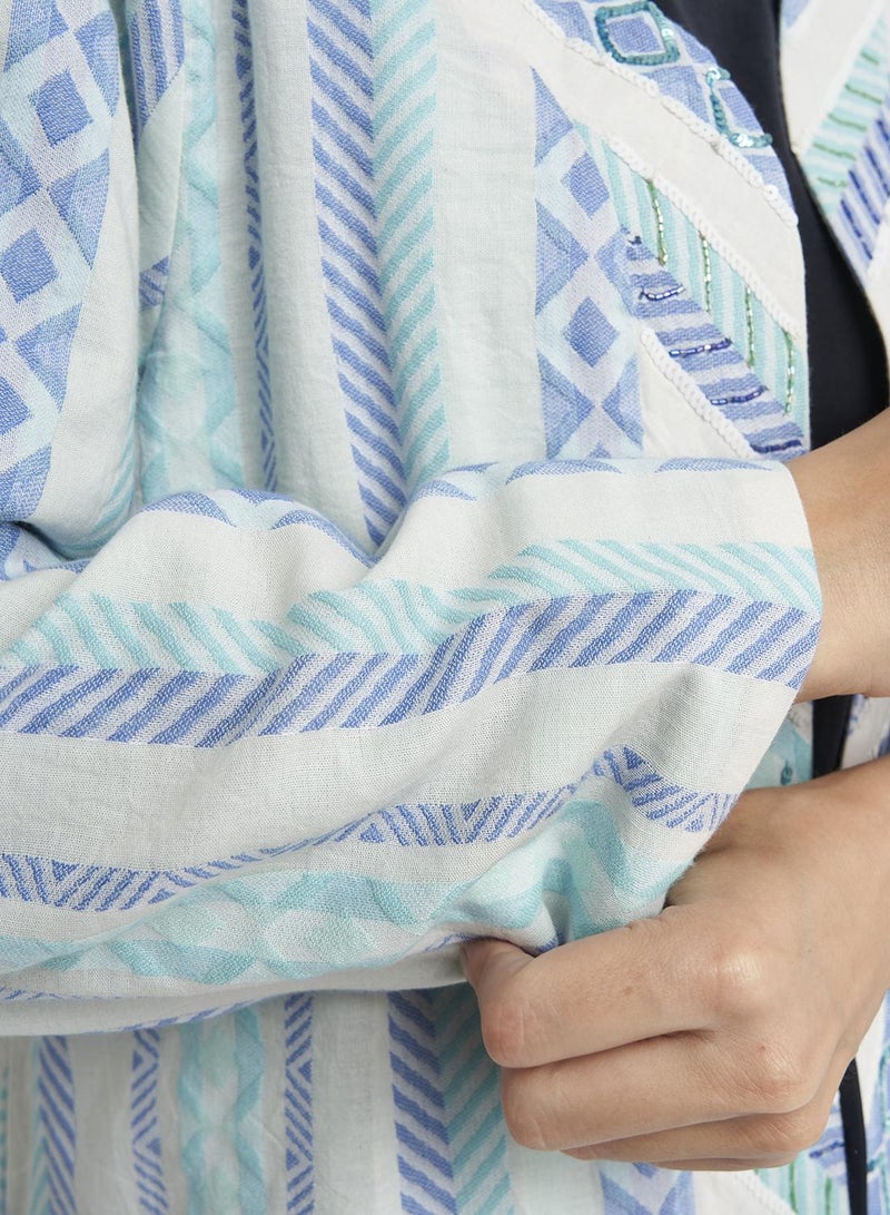 كشخة جاكيت قطن جاكار بنقشة هندسية - Image 5