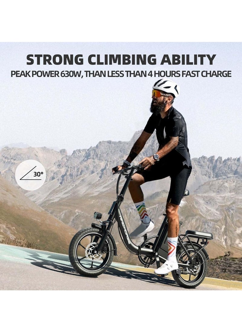 Wind Horse Folding Electric Bike with 350W High Speed Motor, 36V 8AH Battery, 40 KM/H Speed, 35 KM Range, Dual Disk Brakes, Carbon Alloy Frame and 16 Inches Tires, Front Suspension Fort, Portable Electric Bike with Dual Seat  - Image 5