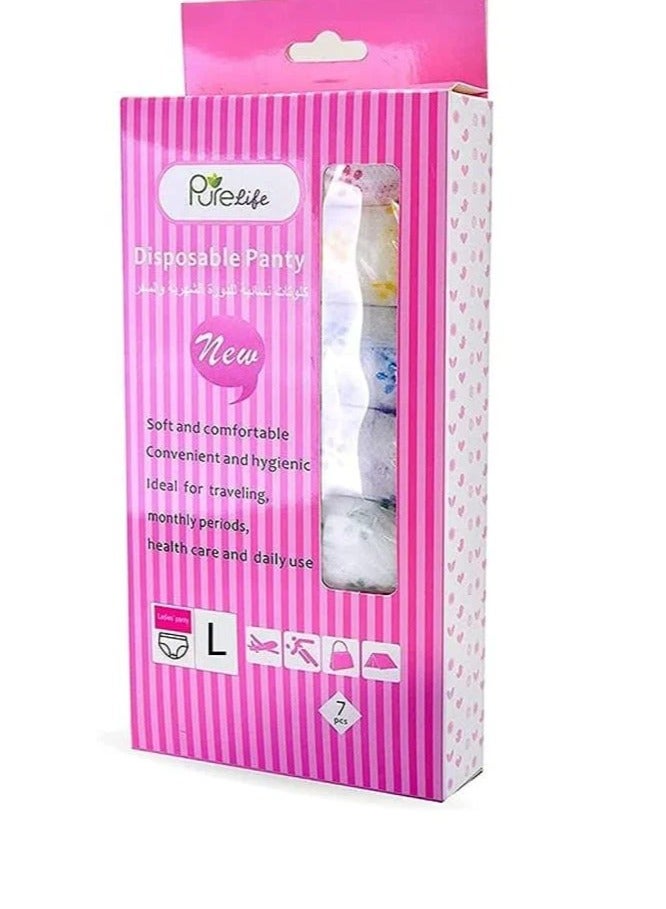 purelife Women's Panties For Menstruation Postpartum  One-Time Use 7 Pcs - Size L  - Image 2