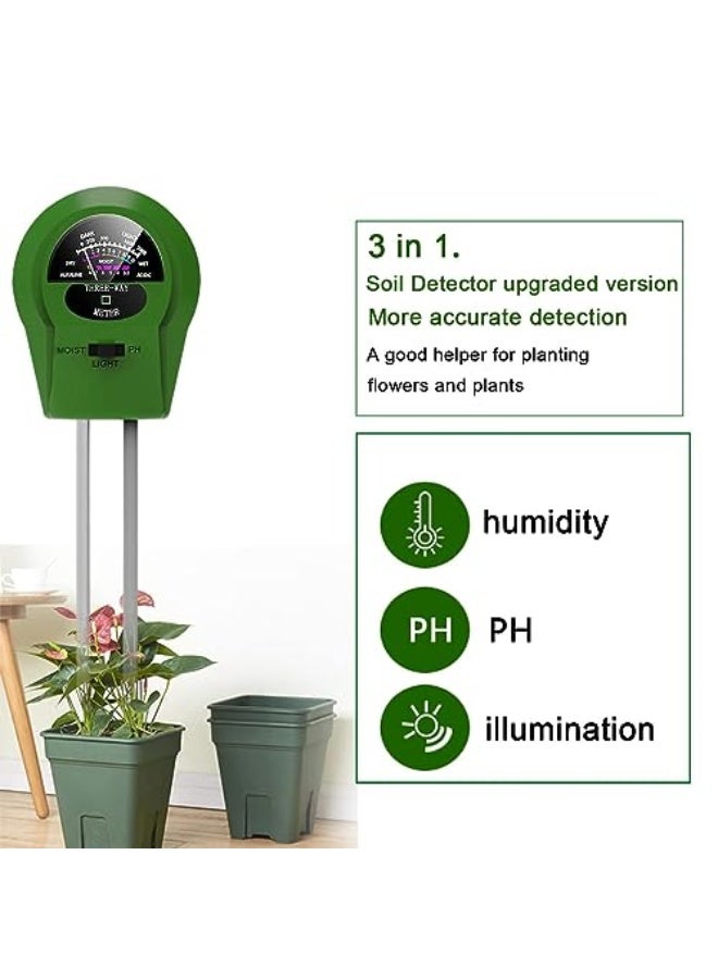 Generic Soil Moisture Meter, Soil pH Meter 3-in-1 Soil Tester, Moisture, Light, pH, Meter Tool for Garden, Farm, Plant, Outdoor, Indoor, Water Soil, Soil Hygrometer Sensor for Gardening, Test for Garden  - Image 2