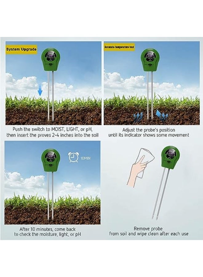 Generic Soil Moisture Meter, Soil pH Meter 3-in-1 Soil Tester, Moisture, Light, pH, Meter Tool for Garden, Farm, Plant, Outdoor, Indoor, Water Soil, Soil Hygrometer Sensor for Gardening, Test for Garden  - Image 5