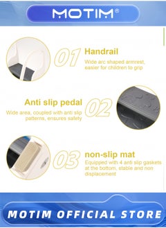 Motim 3 Step Stool for Kids Kitchen Bedroom Step Stool Toilet Potty Training Stool with Handles Toilet Potty Stool Step Ladder  - Image 4