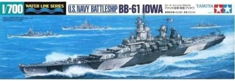 Tamiya 31616 U.S. Navy Battleship BB-61 Iowa Model Kit - 1/700 Scale - Image 1