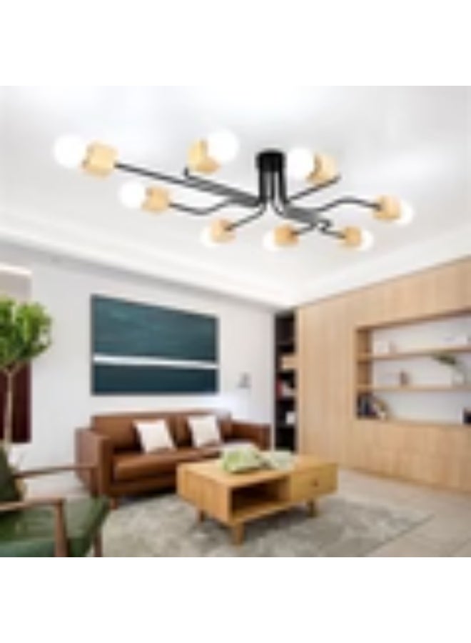 Modern Ceiling Light with Wooden Accents - Image 2