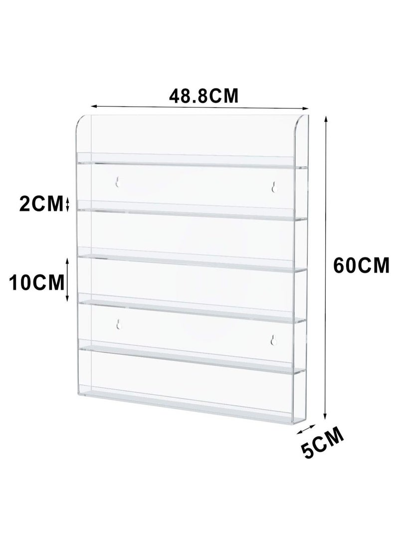 TPGP Acrylic Wall Mounted Nail Polish Display Stand | Display Rack | Nail Polish Organizer Storage for Wall Mounted Storage Shelves Holder - 6 Tier  - Image 4