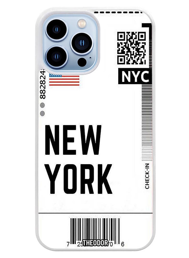 Theodor Protective Case Cover For APPLE IPHONE 14 Pro Max NYC (White Bumper) - Image 1