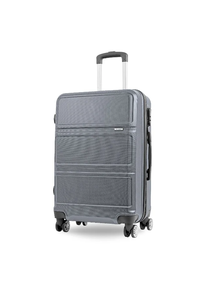 Reflection Reflection ABS Carry On Suitcase Airline Approved, Lightweight 24 Inch  Luggage- 360° Silent Wheels, ABS Hard Luggage Trolley, Spinner Wheels, Travel Luggage  (24-Inch , D.Grey)