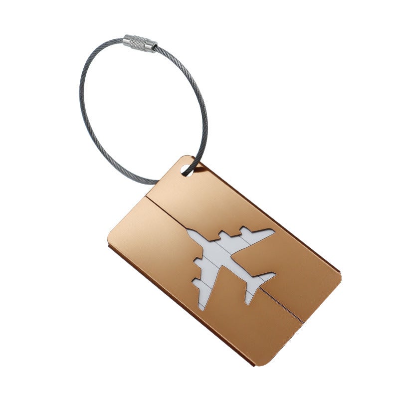 Aluminum Alloy Luggage Tag Metal Box Bag Airline Check-in Hanging Card Hanging Tag Pink Blue Black Green Red Purple Coffee Gold Coffee 