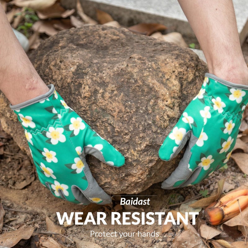 Baidast Gardening Gloves for Women, Breathable Leather Garden Gloves with Grip, Thorn Proof Working Gloves for Digging, Planting, Pruning - Image 2