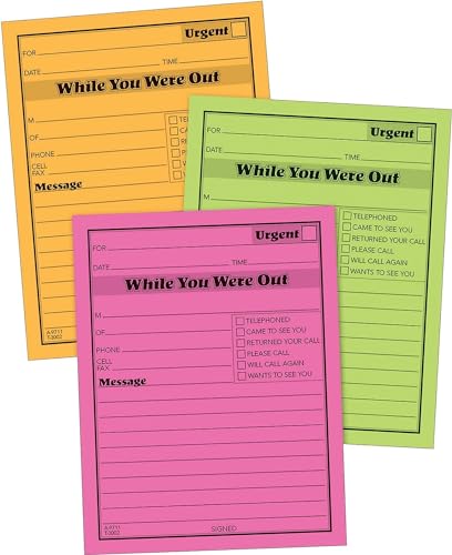 Adams While You Were Out Pads, 4.25 x 5.25 Inches, Assorted Neon Colors, 50 Sheets/Pad (6-Pack) (9711NEON) - Image 5