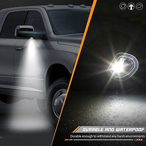 HERCOO LED Puddle Lights Left and Right Side Mirror White Lamps Smoked Lens Compatible with 2010-2018 Dodge Ram 1500 2500 3500, Pack of 2 - Image 5