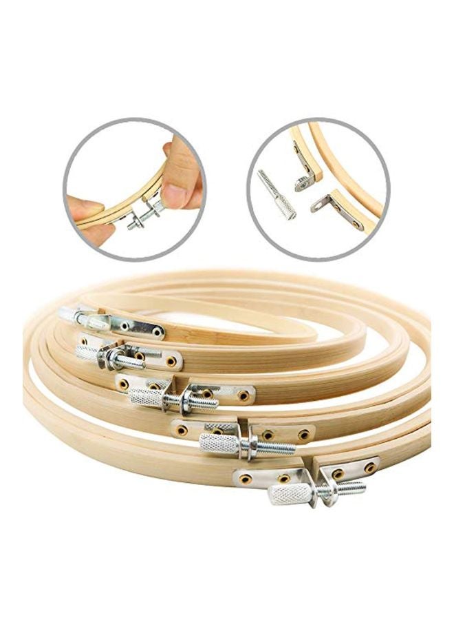 5-Piece Embroidery Hoop Ring Set Beige 10.2inch - Image 3