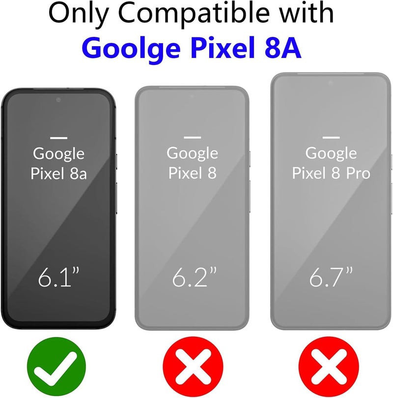 REALCASE Google Pixel 8A Back Cover Case | Heavy Duty PC Hybrid Shock Proof Armor Defender Ring Holder Back Cover Case for Google Pixel 8A 5G (Black) - Image 2