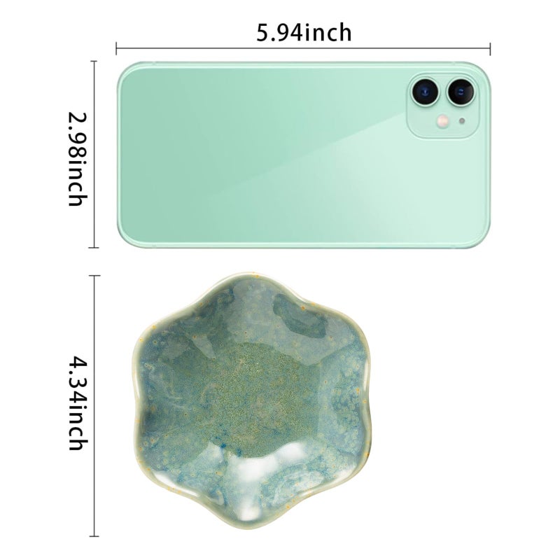 Mecaikru Ceramic Trinket Dish, Ring Tray, Decorative Jewelry Dish for Earrings Necklaces Watch Keys, for Women - Image 3