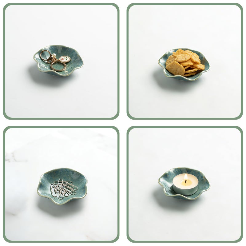 Mecaikru Ceramic Trinket Dish, Ring Tray, Decorative Jewelry Dish for Earrings Necklaces Watch Keys, for Women - Image 4