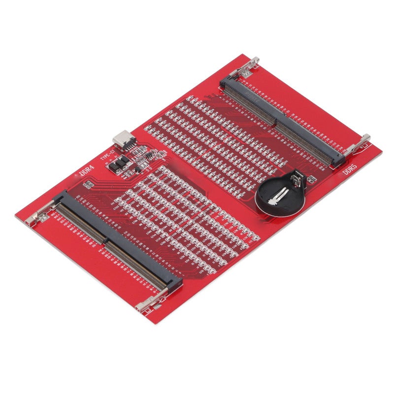 بطاقة اختبار ذاكرة الرام: متوافقة مع DDR4/DDR5، وضع تغذية مزدوج، اكتشاف الأخطاء مؤشرات LED - مادة اللوحة المطبوعة، لصيانة ذاكرة أجهزة سطح المكتب والخوادم والأجهزة المحمولة - Image 3