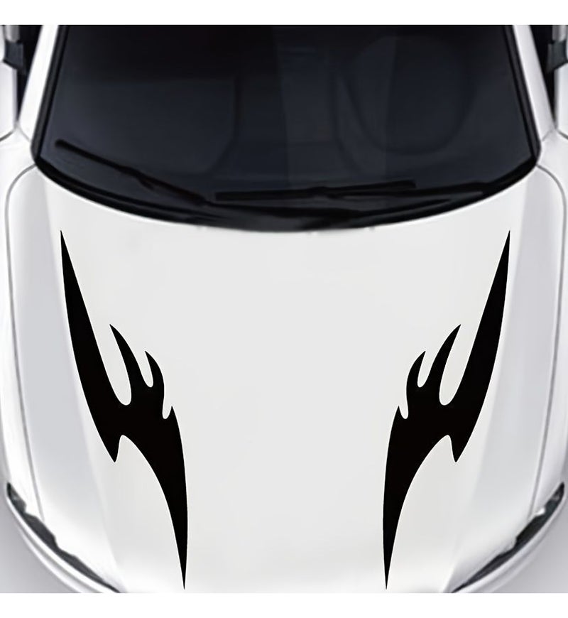 Black Car Sticker Machine Cover Flame Design for Engine Hood Personal Modifications - Image 3