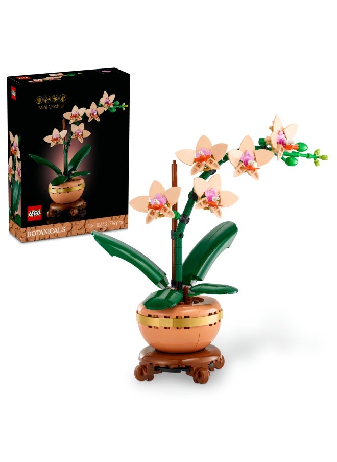 LEGO Botanicals Mini Orchid - Artificial Flowers Set for Adults - Indoor Plant with Terracotta Style Flowerpot - Home Decor Gift for Women and Men - 10343 (274 pieces)  - Image 1