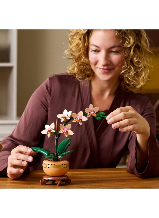 LEGO Botanicals Mini Orchid - Artificial Flowers Set for Adults - Indoor Plant with Terracotta Style Flowerpot - Home Decor Gift for Women and Men - 10343 (274 pieces)  - Image 3