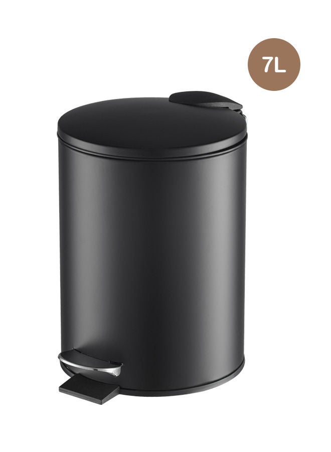 Trust Stainless Steel Trash Bin 7L Black Anti-Fingerprint & Soft Close Lid - Image 1