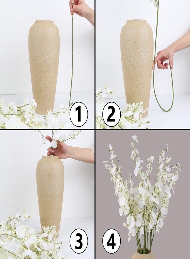 IPOPU Artificial Orchids Silk Flowers,10 PCS (Each 37'') White Orchids Artificial Flowers Fake Orchid Long Stem Artificial Flowers Fake Silk Flowers for Indoor Outdoor Wedding Home Office Decoration(White) - Image 3