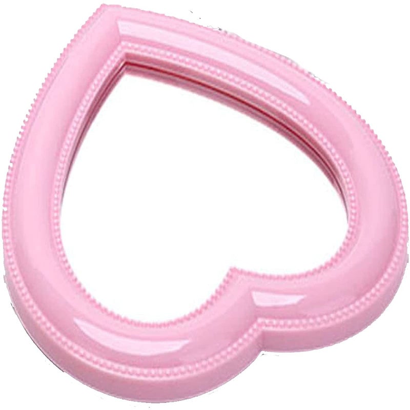 BinaryABC Heart Makeup Mirror - Cosmetic Mirror for Wall or Desktop - Small Mirror for Bedroom - Light Pink - Image 2