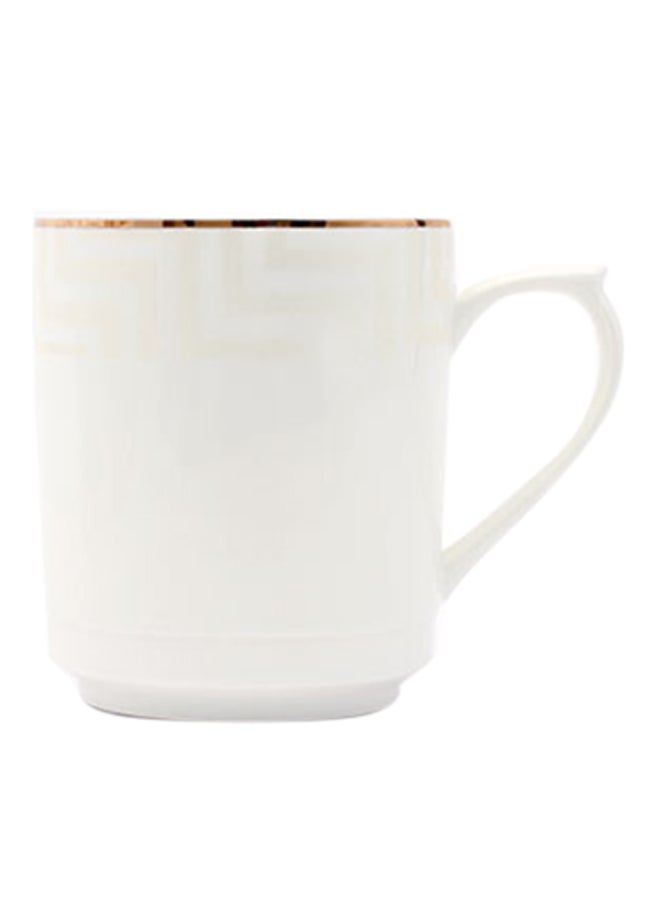 Royalford Bone Wave Coffee Mug 325ml White/Gold Outline - Image 1