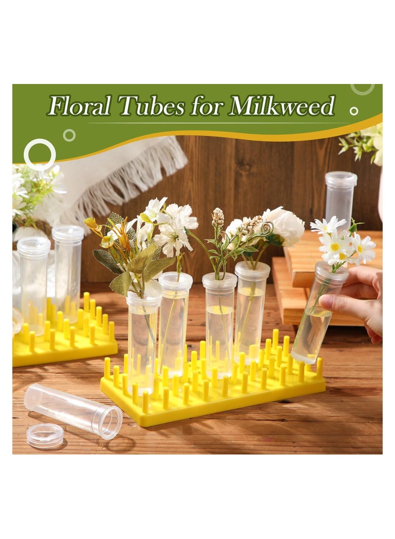 Zikra 50 Pcs 60ml Clear Plastic Floral Water Tubes for Flower Arrangements, Ideal for Milkweed Cuttings and Butterfly Habitats, Durable and Convenient Flower Watering Solution. - Image 3