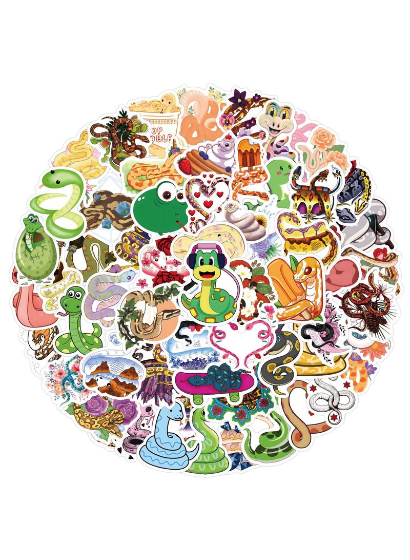 120pcs Snake Stickers for Kids Water Bottles Cute Cartoon Reptile Vinyl Stickers Decals for Laptop Scrapbook Cars Luggage Bike Motorcycle Guitar Bumper Party Favor - Image 1