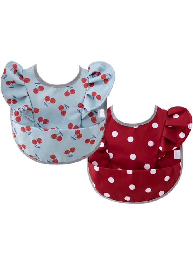 ECVV 2PCS Ruffle Baby Bibs Mess Proof Infant Feeding Bibs with Catch-all Pocket Waterproof Cute Angel Wings Baby Smock Bib for 6-48 Months Toddlers - pzsku/ZC626B70DC9A3E5B189B4Z/45/_/1738147113/cd473e24-ad16-4415-b387-654a2b5a86a1