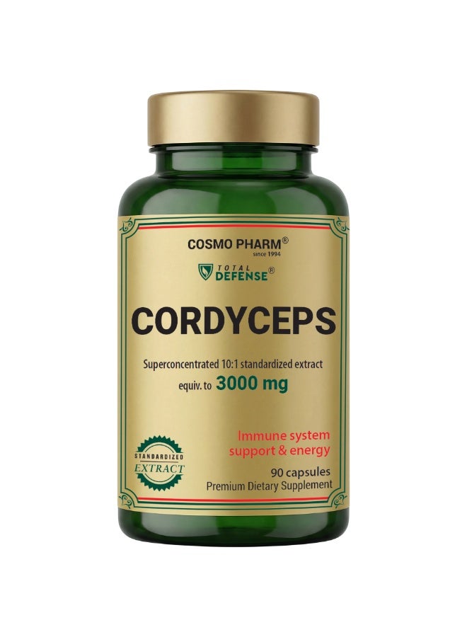 Cosmo Pharm Cordyceps 3000mg | Supports Immunity, Energy & Everyday Vitality | 90 Capsules - Image 1