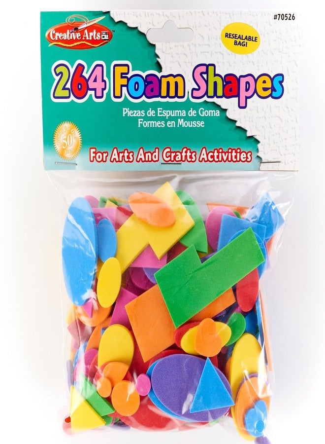 Charles Leonard Creative Arts by Charles Leonard Foam Shapes, Assorted Colors, 264 Pieces/Bag (70526) - Image 2