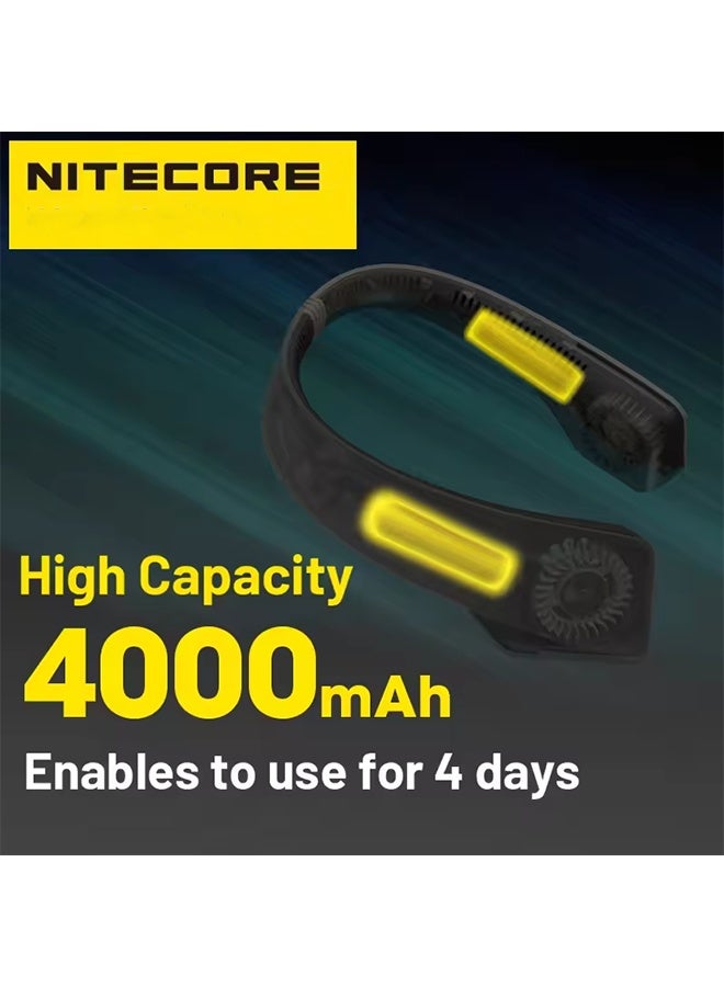 نايت كور مروحة رقبة محمولة NITECORE NEF20 بدون شفرات، مروحة رقبة صامتة، مناسبة للتخييم والصيد والرياضة، قابلة لإعادة الشحن عبر منفذ USB-C، مبرد هواء يُعلق حول الرقبة - Image 3