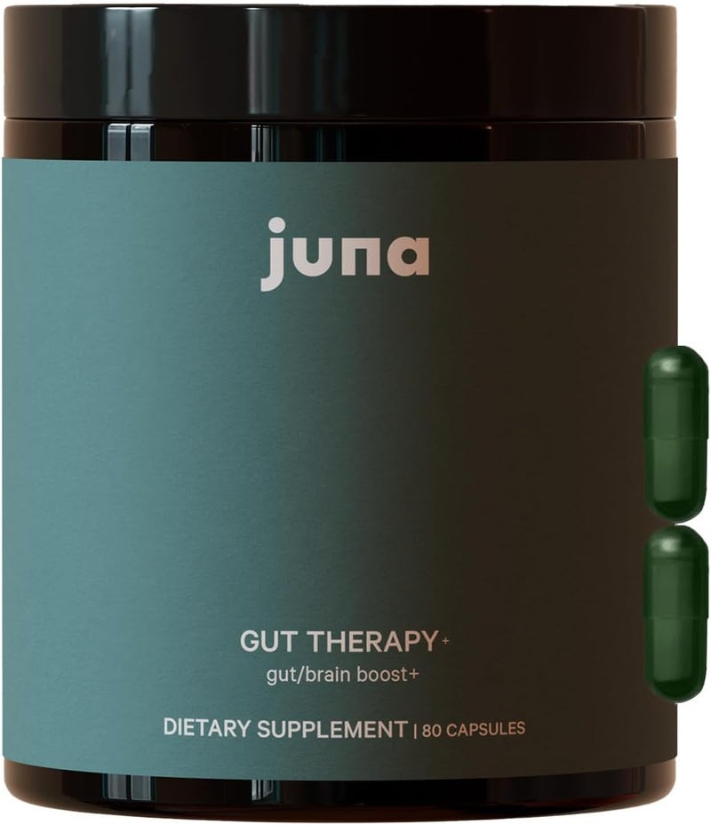 Juna Gut Therapy  Advanced Brain  Gut Health Support with Prebiotic  Probiotics  Improved Mood Attention  Energy  Supports Memory Focus  Mental Clarity  Fuel Cognitive Performance 80 Caps - Image 1