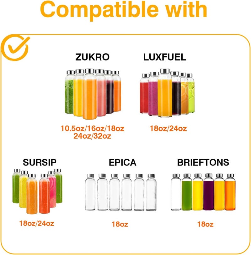 Zukro Water Bottles Replacement Rubber Lids with Straw Hole, Silicone Cap for Luxfuel/Epica/Sursip 10oz/18oz/24oz Glass Bottles With Mouth Opening 1.49 Inch, Press-in Fit, BPA Free, 3 Pack - Image 3