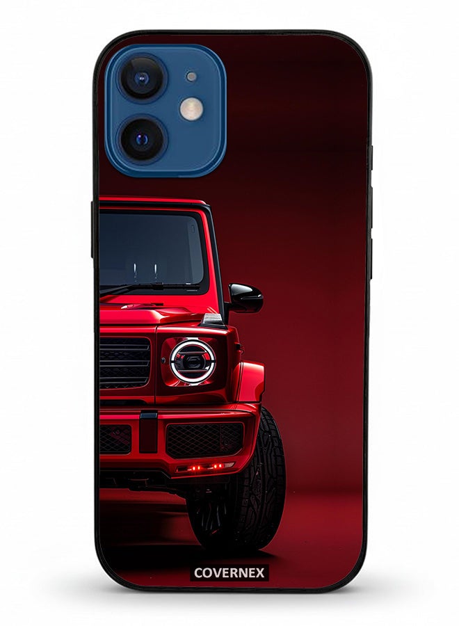 Covernex Apple iPhone 12 Mini Protective Case Cover Printed Featuring Crimson Luxury SUV - Image 2