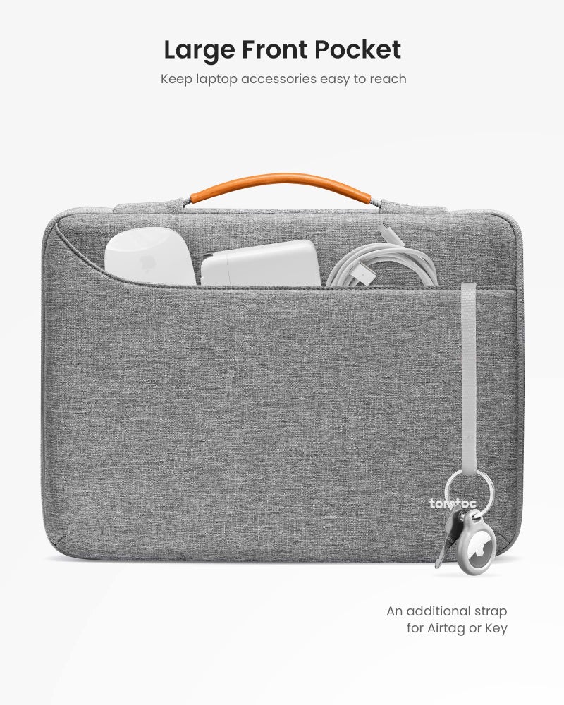 tomtoc 360 Protective Laptop Sleeve for 13-inch MacBook Air M3/A3113 2024, M2/A2681, M1/A2337, MacBook Pro M2/A2686, M1/A2338, Water-Resistant Accessory Case Bag for 13-inch iPad Pro M4/iPad Air M2 - Image 5