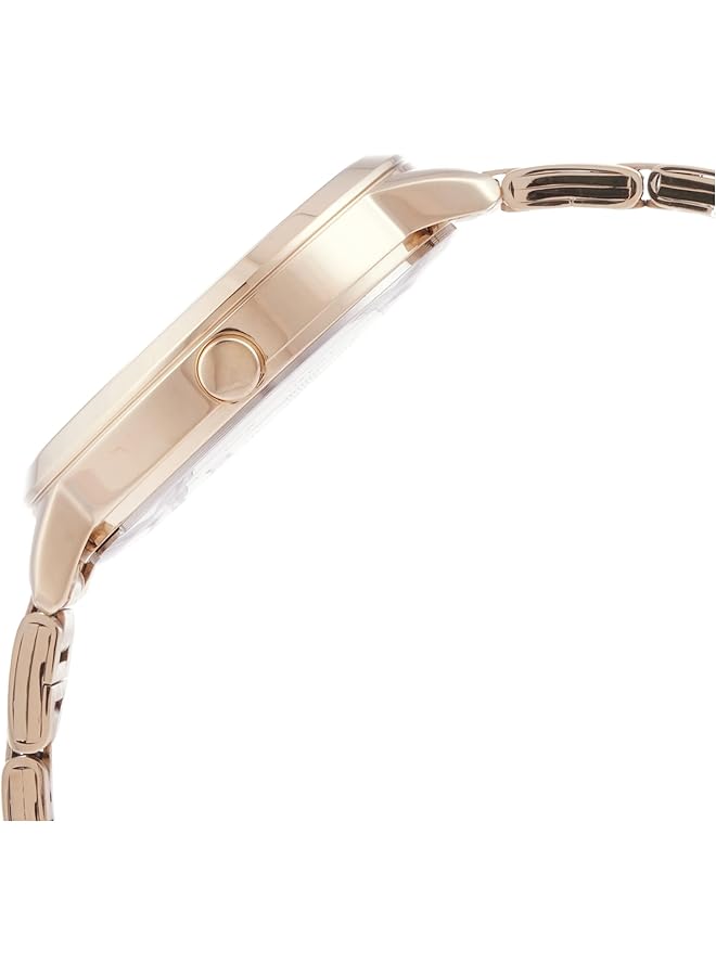 لوراس ساعة كوارتز تناظرية من الفولاذ المقاوم للصدأ بمينا بلون الشمبانيا الفاتح للنساء RG290SX9 - Image 3