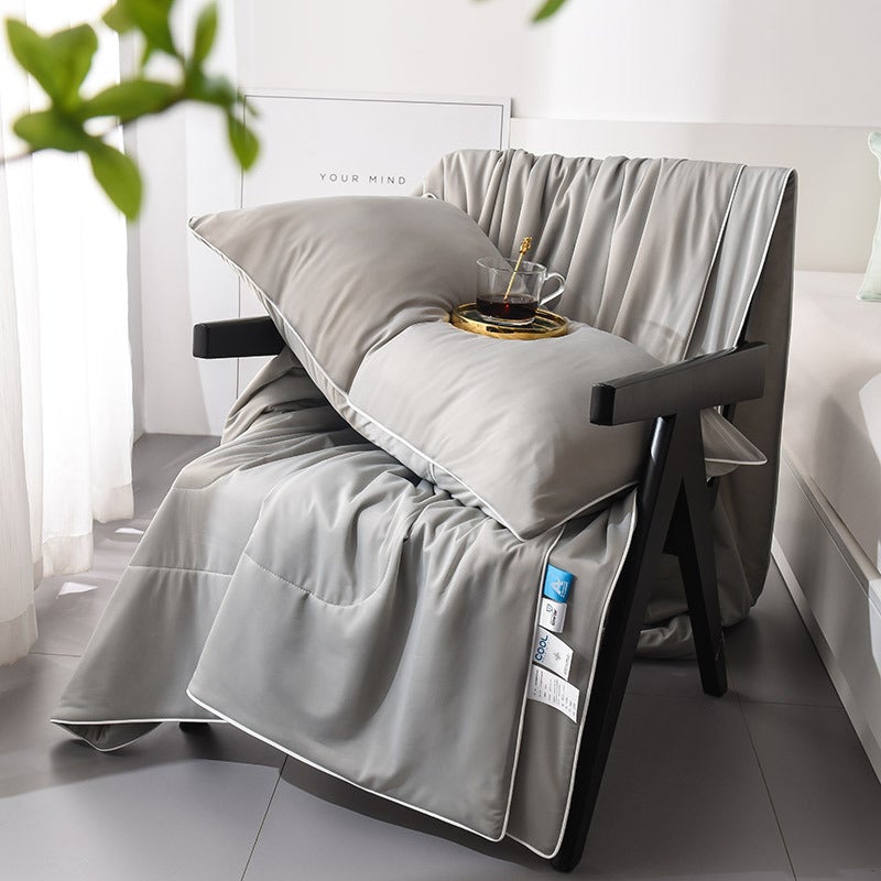 Cooling Summer Quilt Washable Single Double Pure Gray 