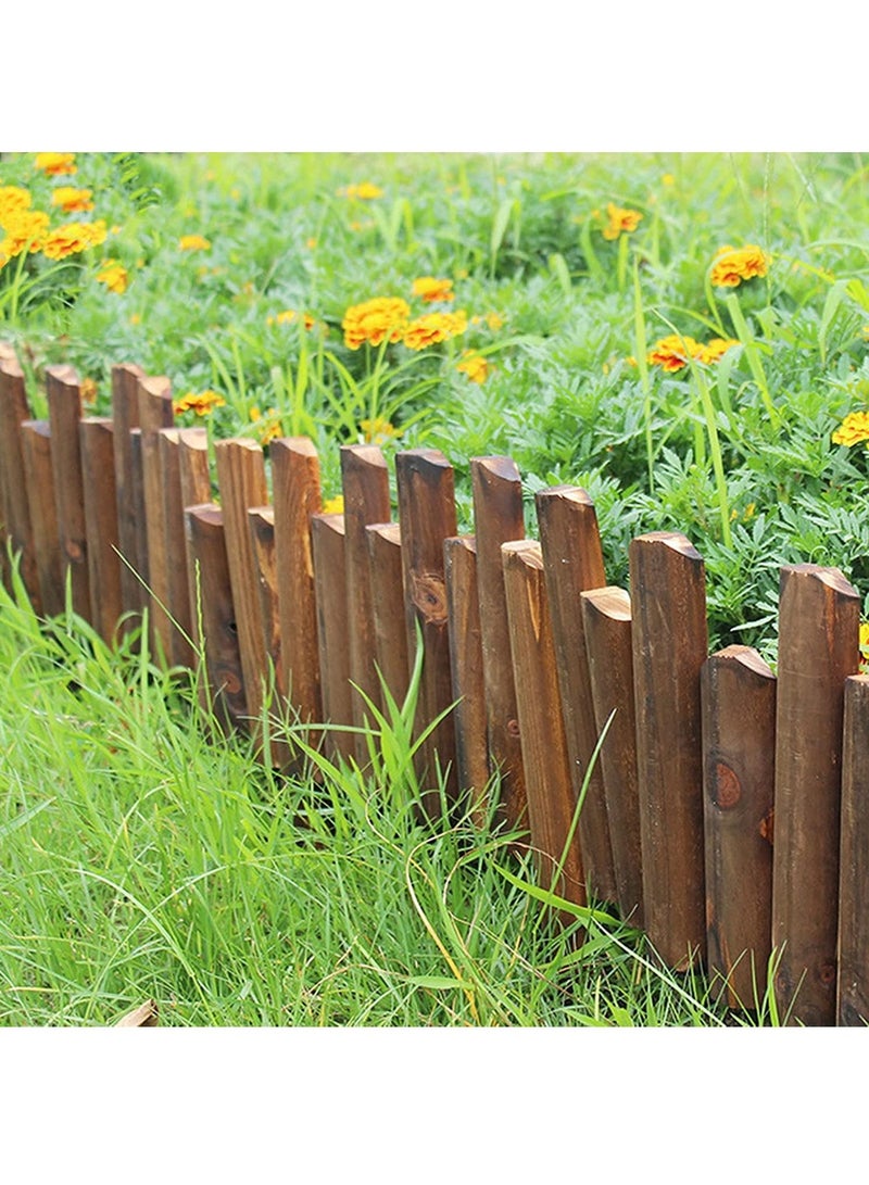 Generic FFD Wooden Garden Border Panels Lawn Edging Picket Fence Roll Border Easy Plug In Fence Palisade Corrosion Resistant  - Image 2