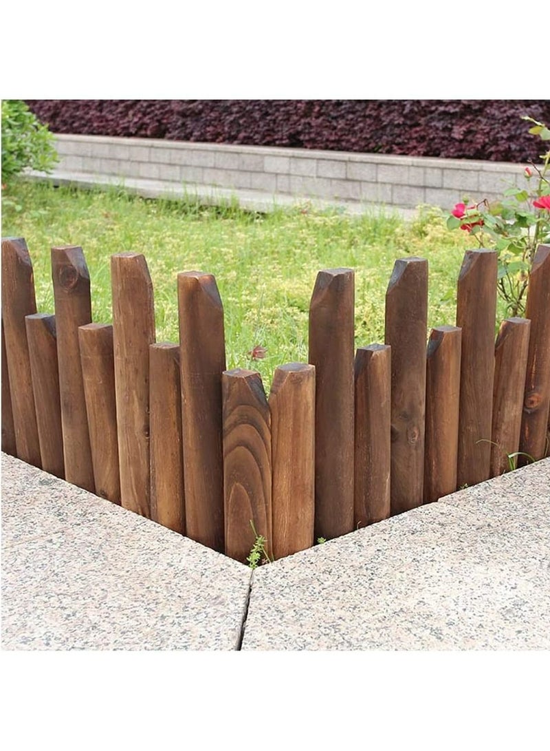 Generic FFD Wooden Garden Border Panels Lawn Edging Picket Fence Roll Border Easy Plug In Fence Palisade Corrosion Resistant  - Image 4