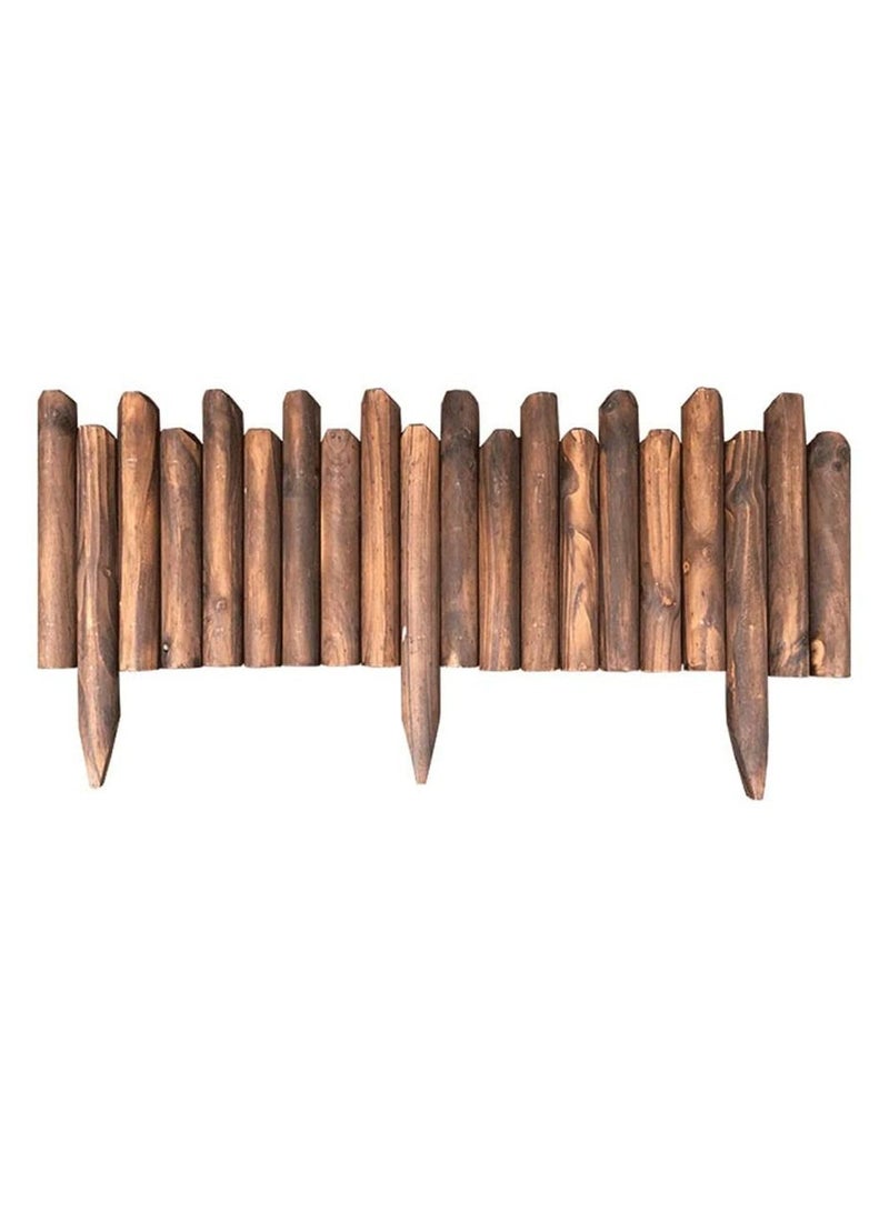 Generic FFD Wooden Garden Border Panels Lawn Edging Picket Fence Roll Border Easy Plug In Fence Palisade Corrosion Resistant  - Image 1