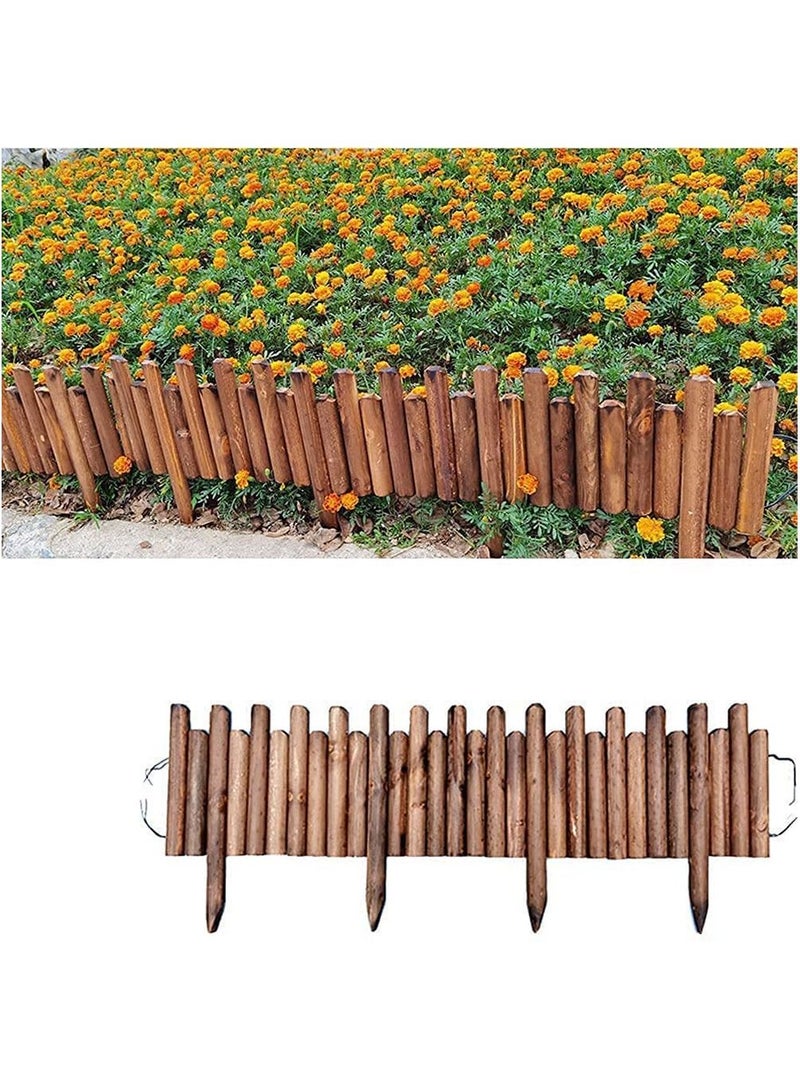Generic FFD Wooden Garden Border Panels Lawn Edging Picket Fence Roll Border Easy Plug In Fence Palisade Corrosion Resistant  - Image 3