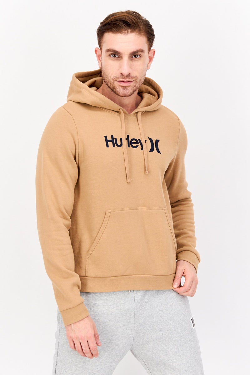 Hurley Men Sportswear Fit Long Sleeve Outdoor Hooded Sweatshirt, Tan  - Image 1