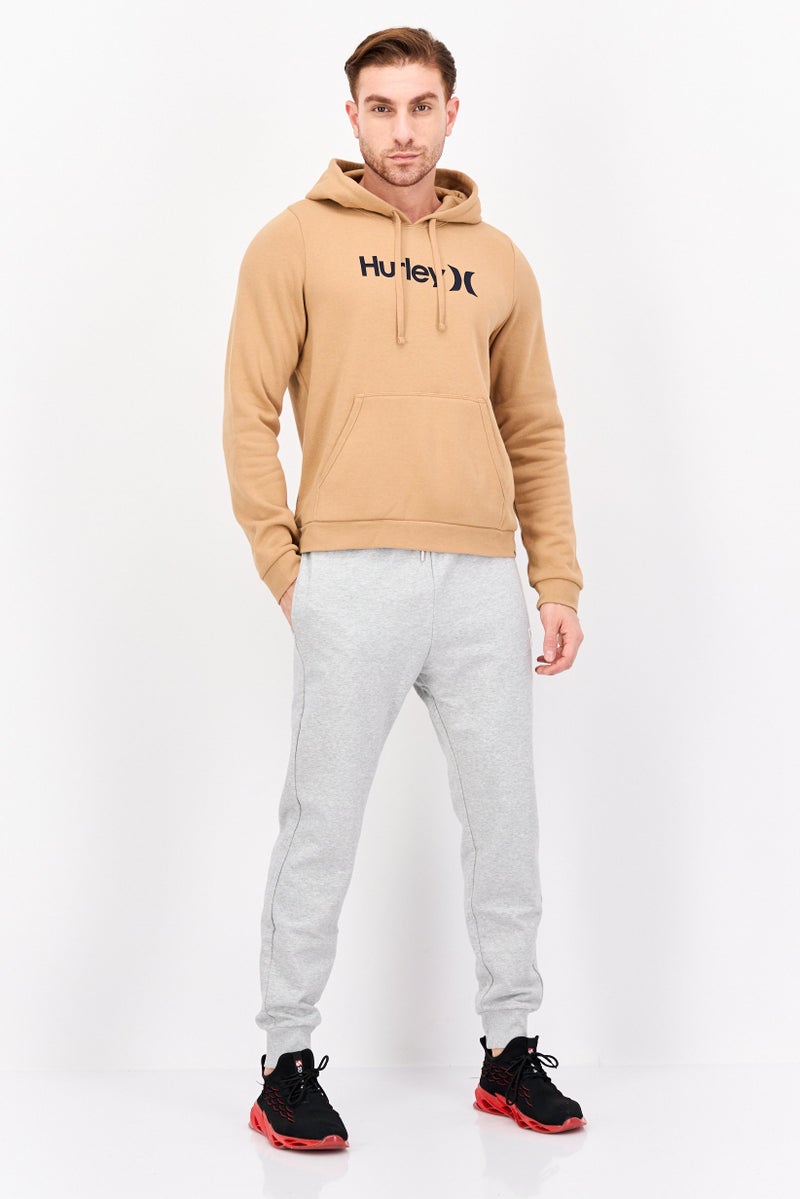 Hurley Men Sportswear Fit Long Sleeve Outdoor Hooded Sweatshirt, Tan  - Image 4