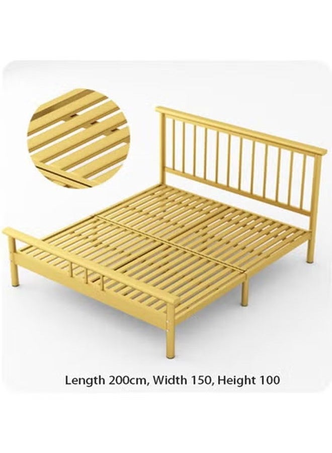 keke Modern thick carbon steel ribbed frame bed with hollow rectangular headboard for bedroom - Image 5