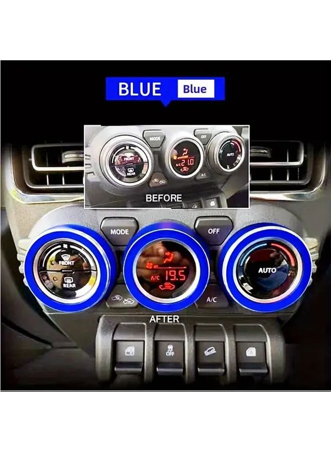 Blue Air Conditioner Knob Set 3 Piece Decorative Rings For AC Control - Image 5